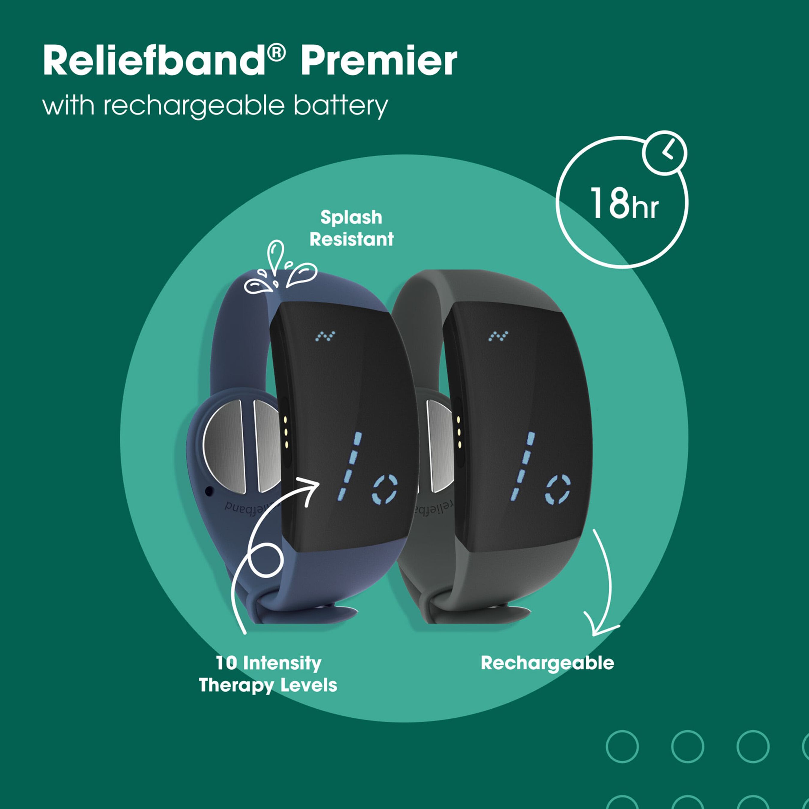 Reliefband Premier for Nausea Relief, Slate Blue