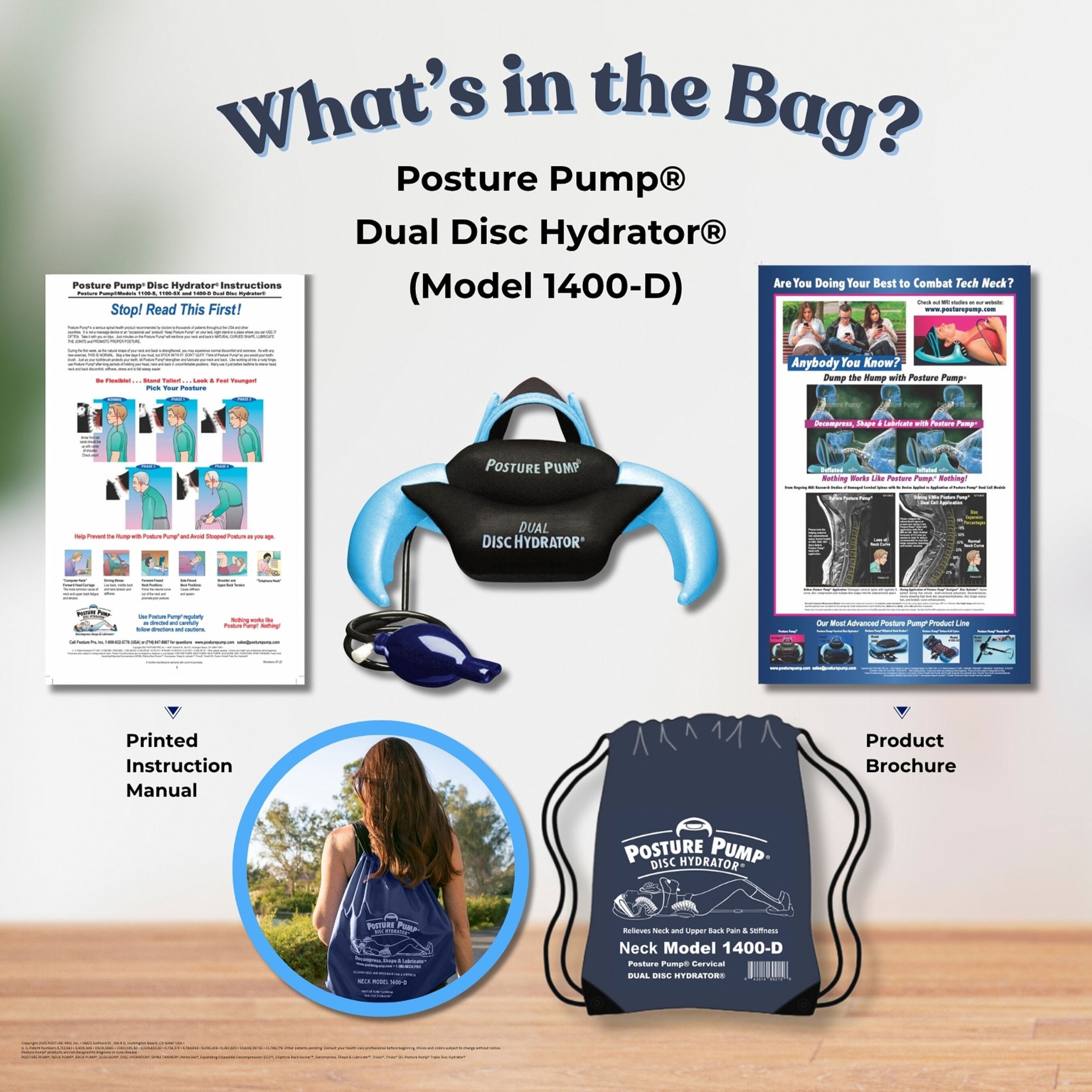 Posture Pump® Dual Disc Hydrator®, Relieves Neck Pain, Model 1400-D