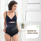 Shrinkx Belly Postpartum Belly Wrap with Bamboo Charcoal Fiber, Black, L/XL