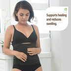 Shrinkx Belly Postpartum Belly Wrap with Bamboo Charcoal Fiber, Black, L/XL