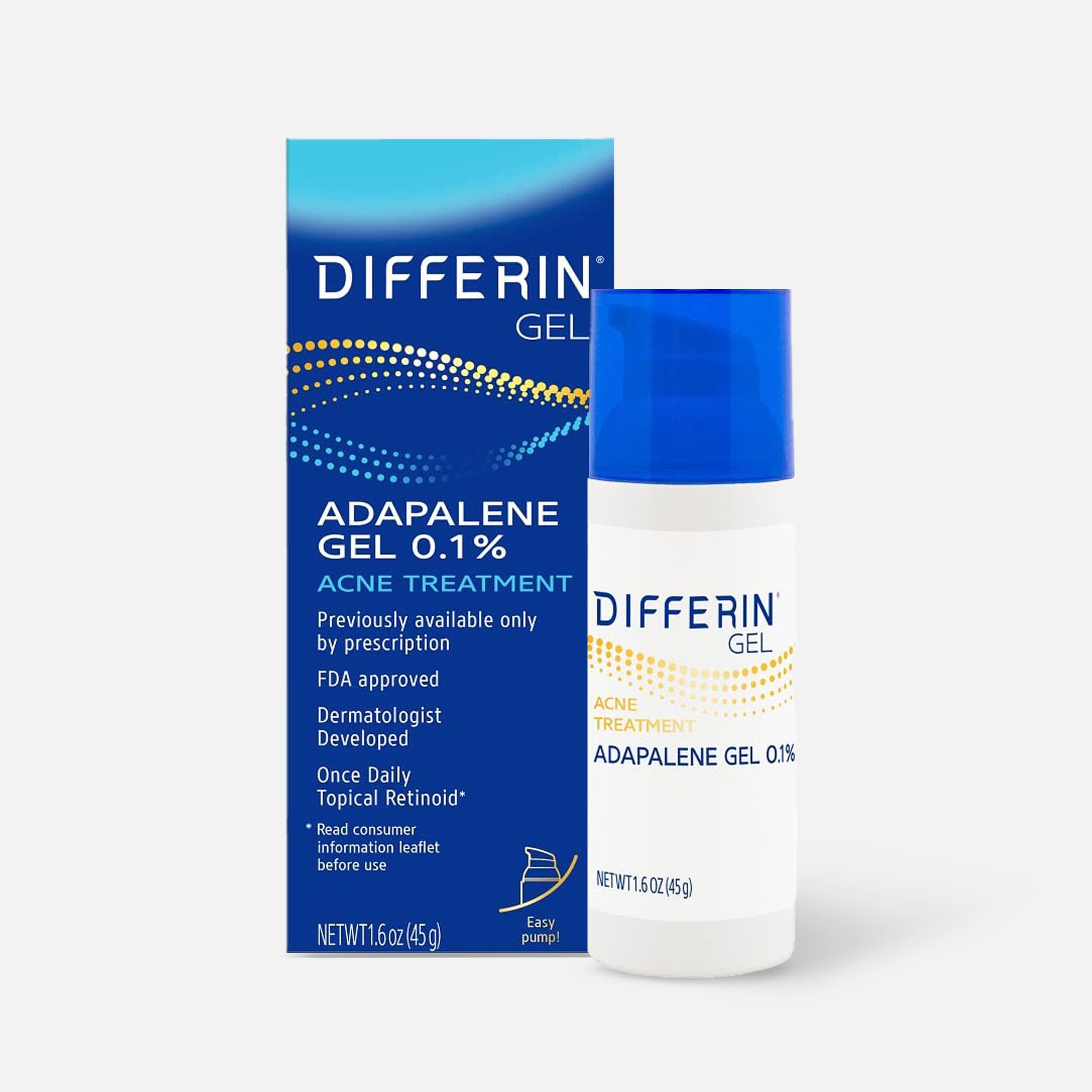 Differin 0.1% Adapalene Treatment Gel with Pump, 45g
