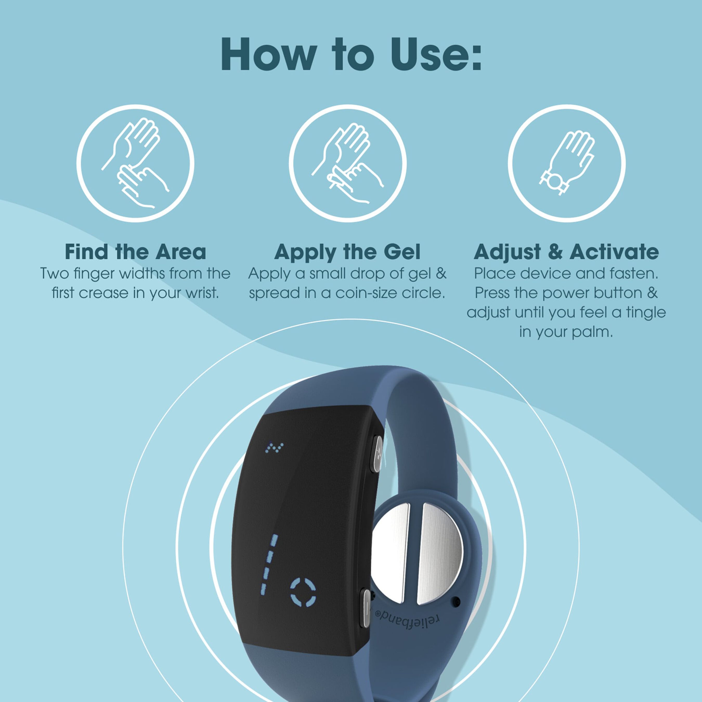 Reliefband Premier for Nausea Relief, Slate Blue
