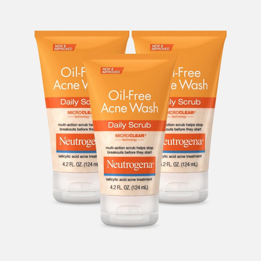 Neutrogena Oil-Free Acne Daily Face Scrub, 4.2 oz. (3-Pack)