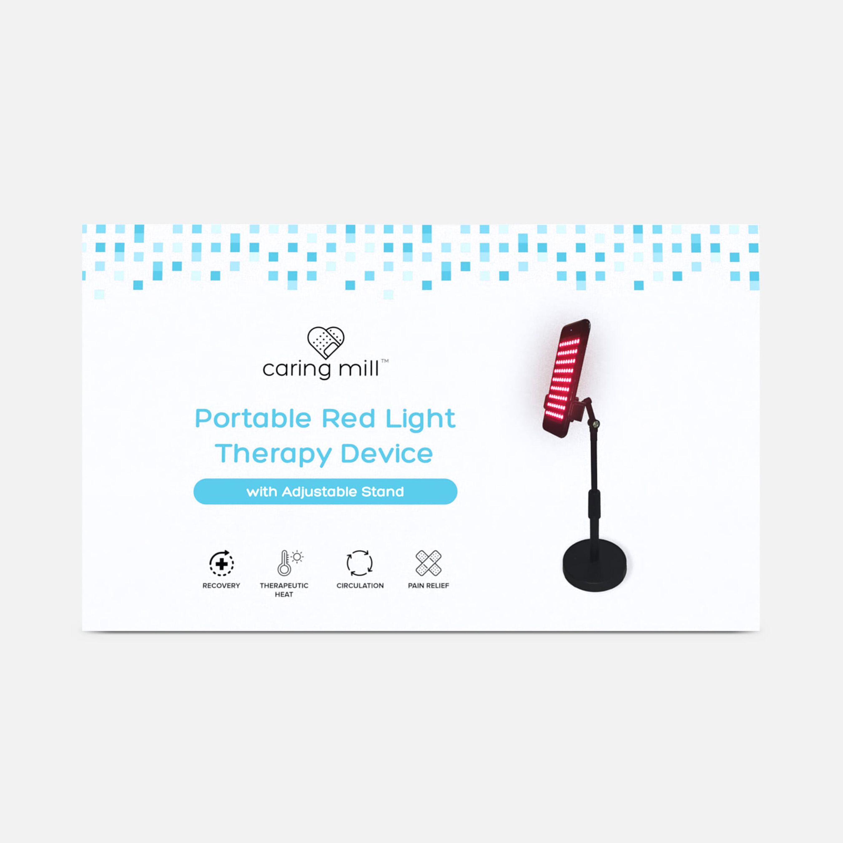 Caring Mill™ Portable Red Light Therapy Device With Adjustable Stand