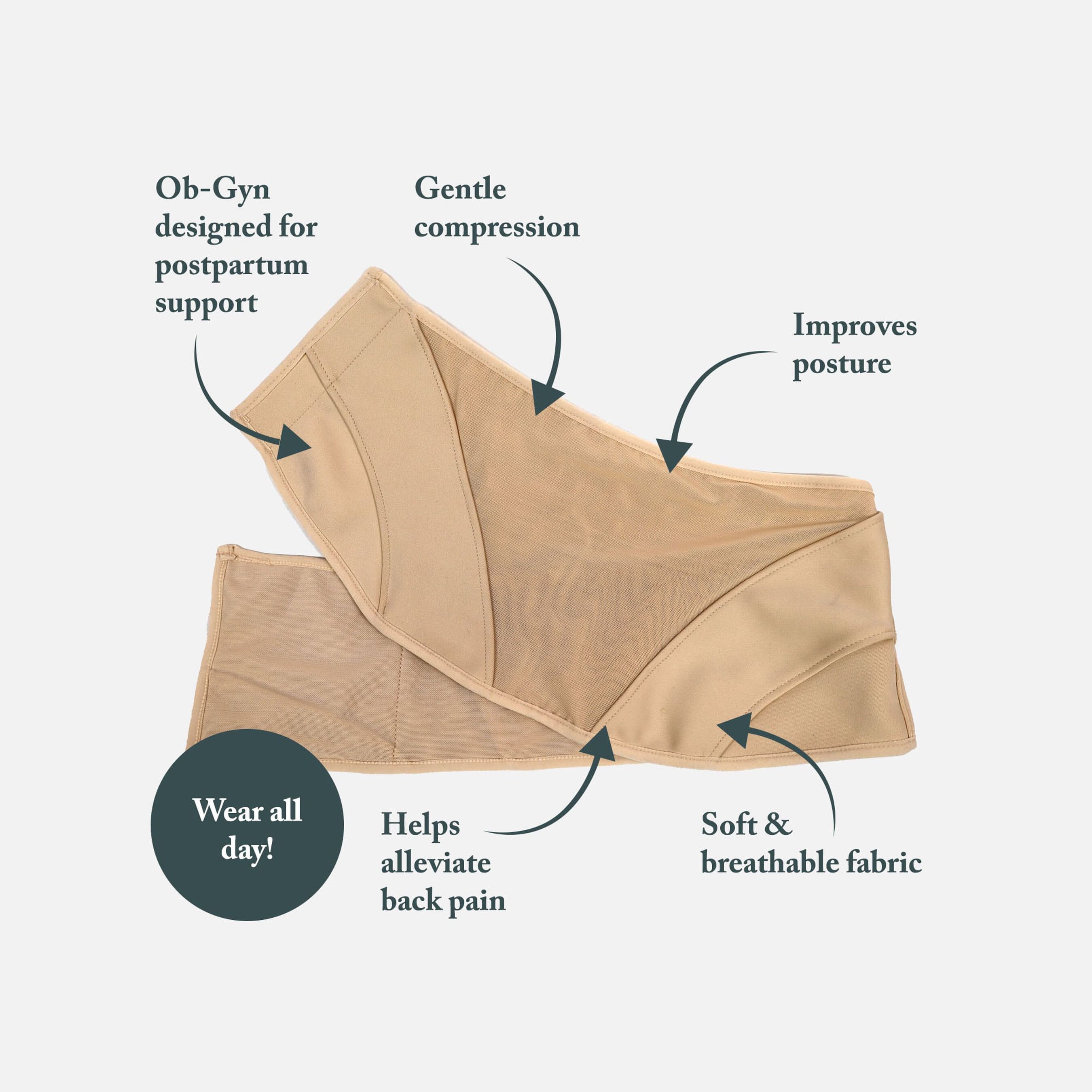 Mommy Matters Postpartum Belly Wrap in Beige, Size Large