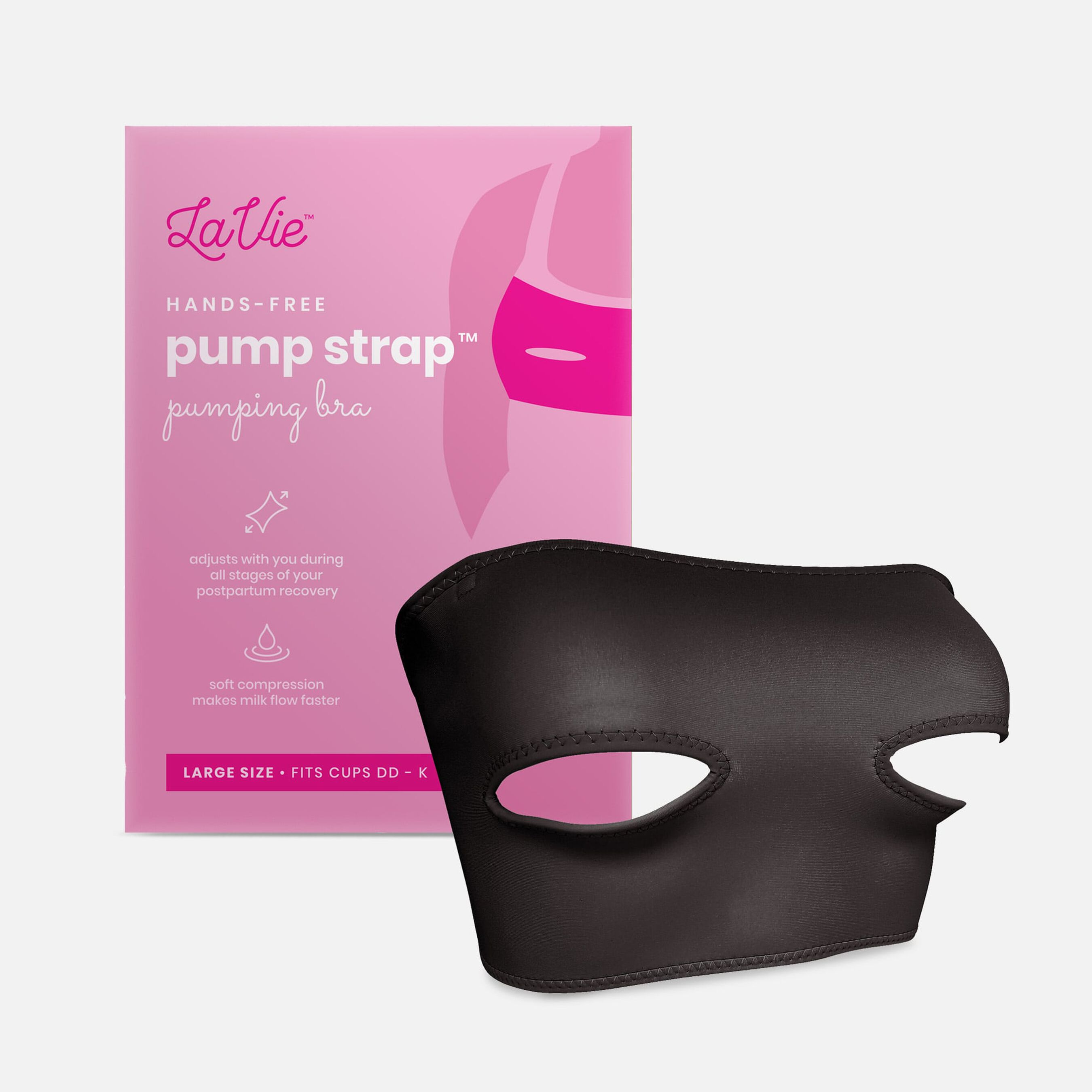 LaVie Pump Strap Hands-Free Pumping & Nursing Bra, Black, Size XL
