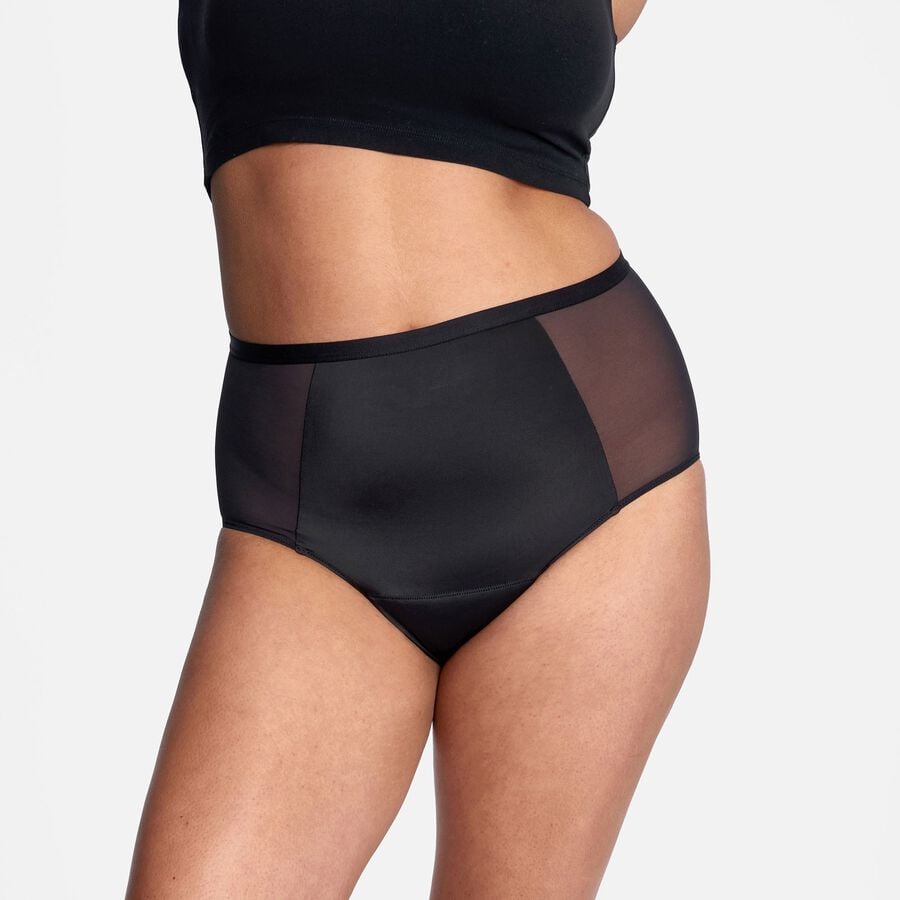 Thinx Comfort Stretch Hi-Waist Period Underwear, Black, XL