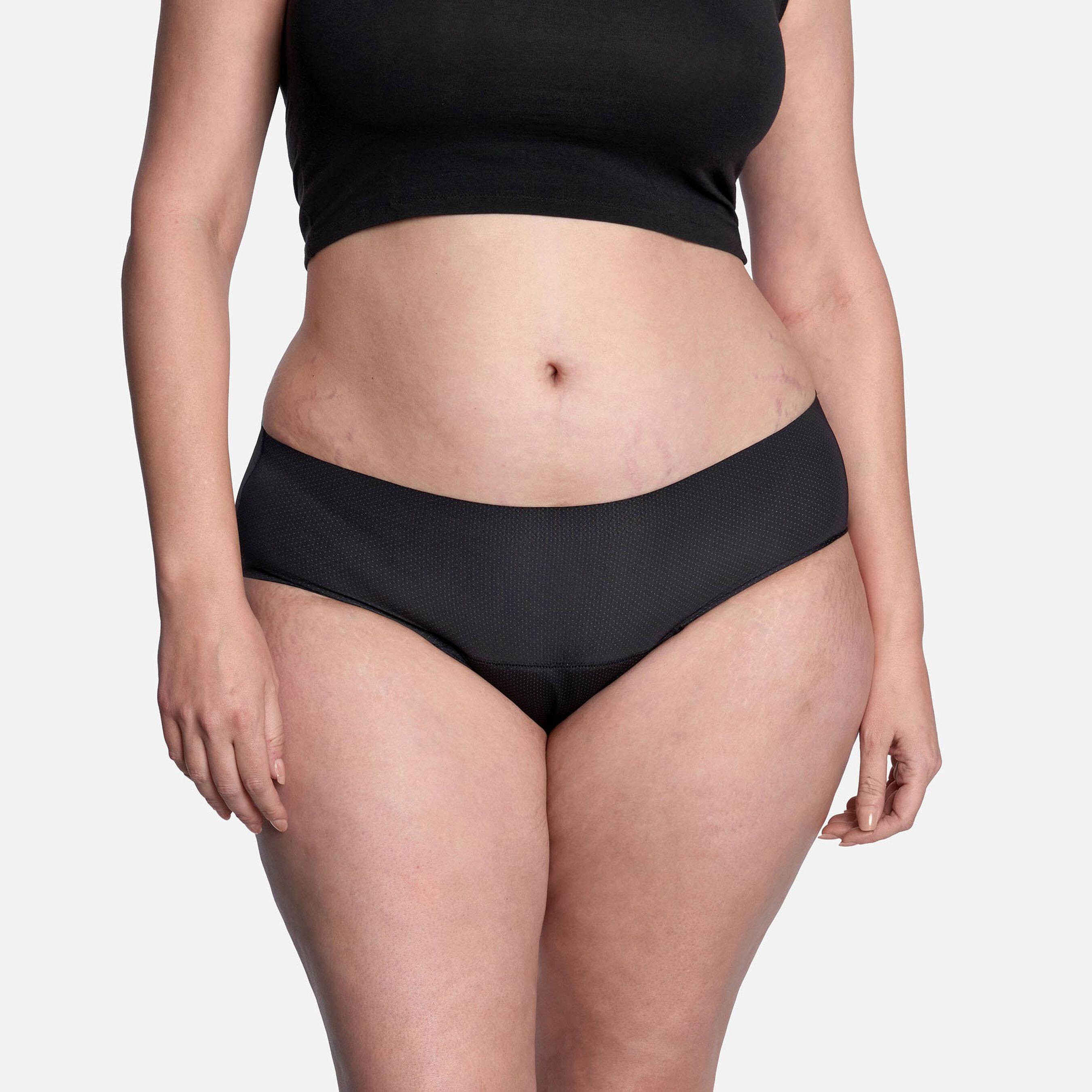 Thinx Breathable Hiphugger Period Underwear, Black, S