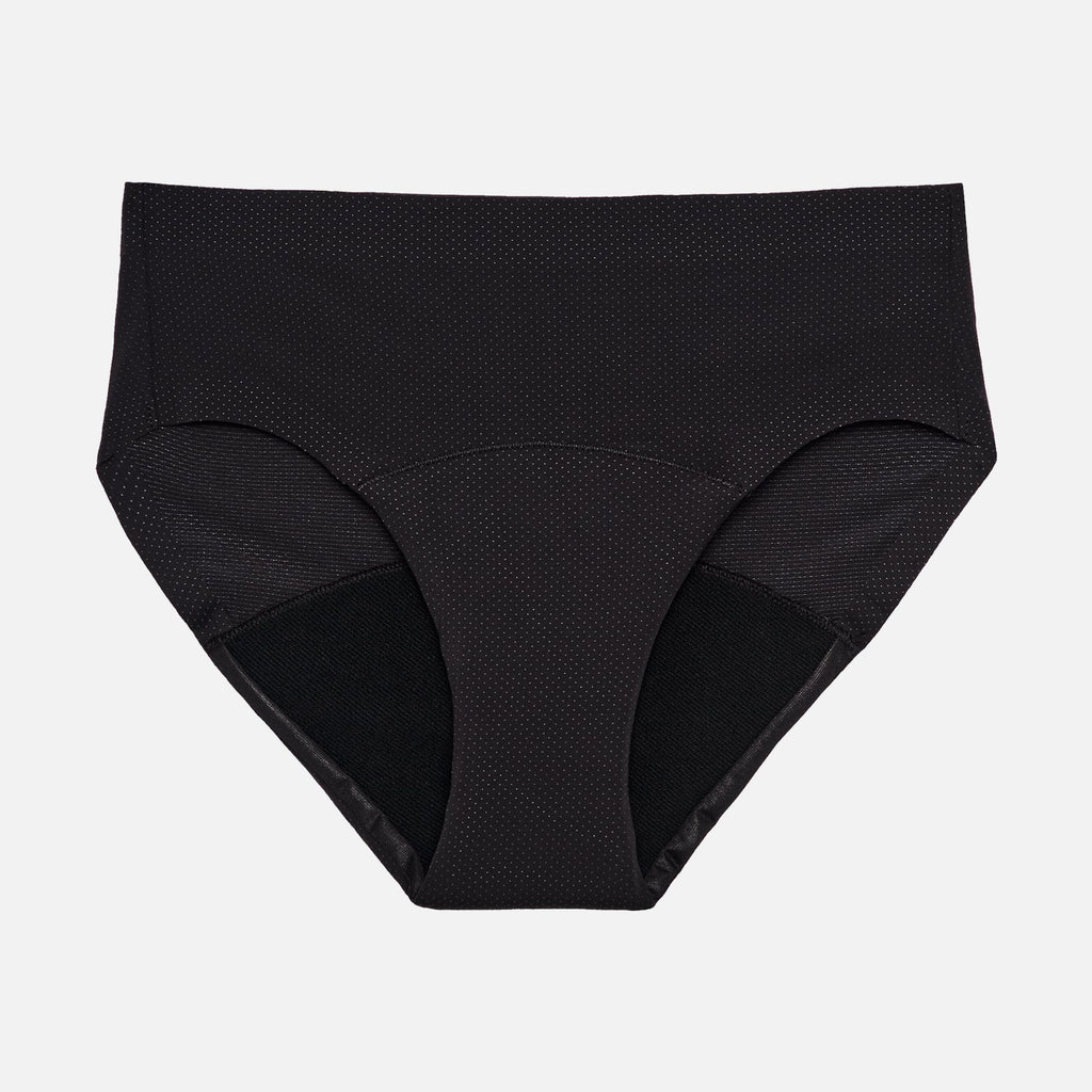 Thinx Breathable Hiphugger Period Underwear, Black, S