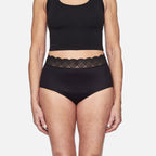 Thinx For All Leaks Signature Lace Very Light Hi-Waist Incontinence Underwear, Black, XL