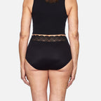 Thinx For All Leaks Signature Lace Very Light Hi-Waist Incontinence Underwear, Black, XL
