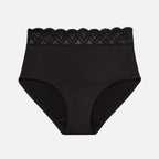 Thinx For All Leaks Signature Lace Very Light Hi-Waist Incontinence Underwear, Black, XL