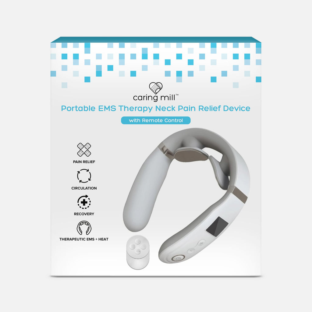 Caring Mill™ Cordless Portable Neck EMS Pain Relief Device with Heat Therapy