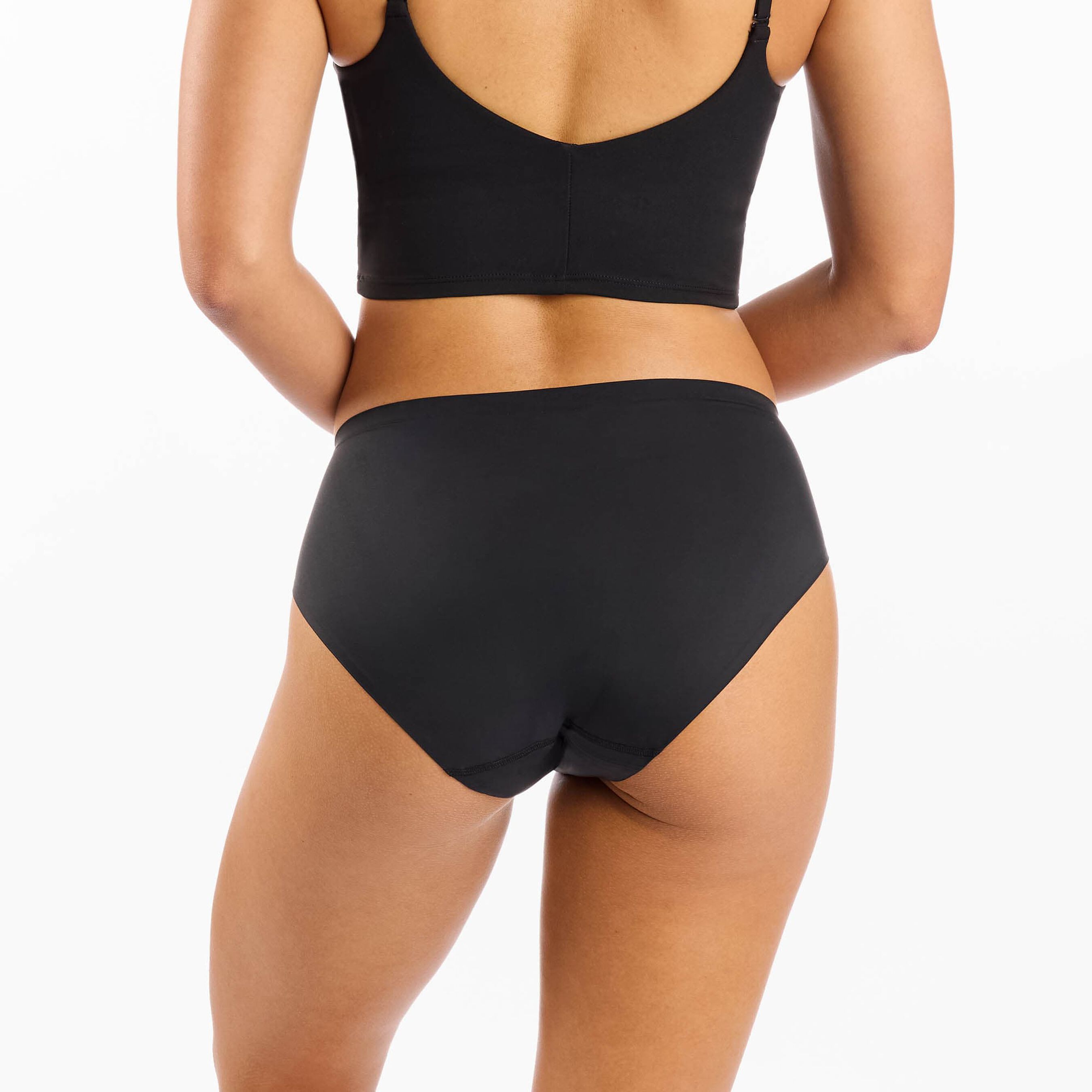 Proof Everyday Light Brief Period Underwear, 5 Pack, Black + Beige, Medium