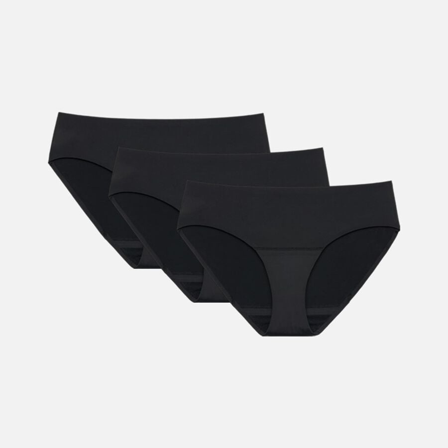 Proof Super Heavy Brief Period Underwear 3-Pack - Maximum Protection & Comfort in Black (Medium)