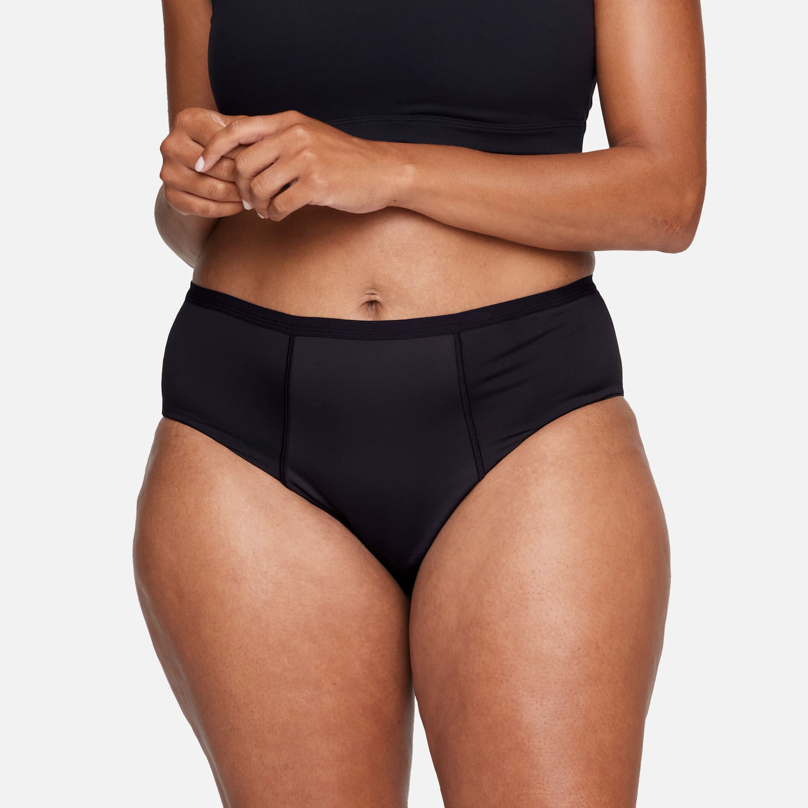 Proof Overnight High-Rise Brief Period Underwear, 2 Pack, Black, Medium
