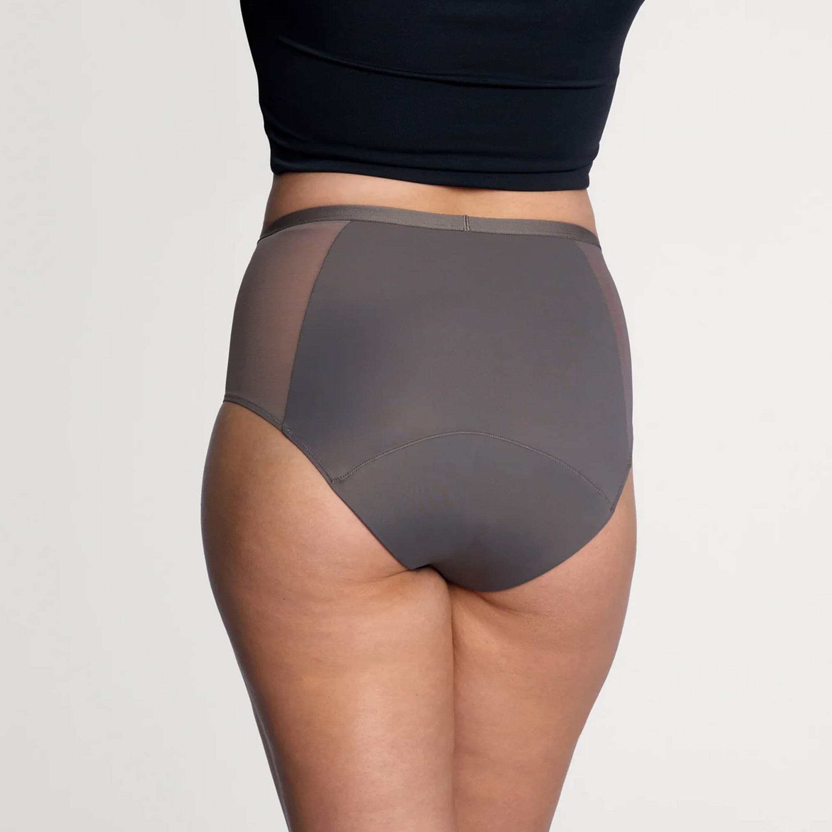 Thinx Comfort Stretch Hi-Waist All Day Period Underwear, Slate, Medium