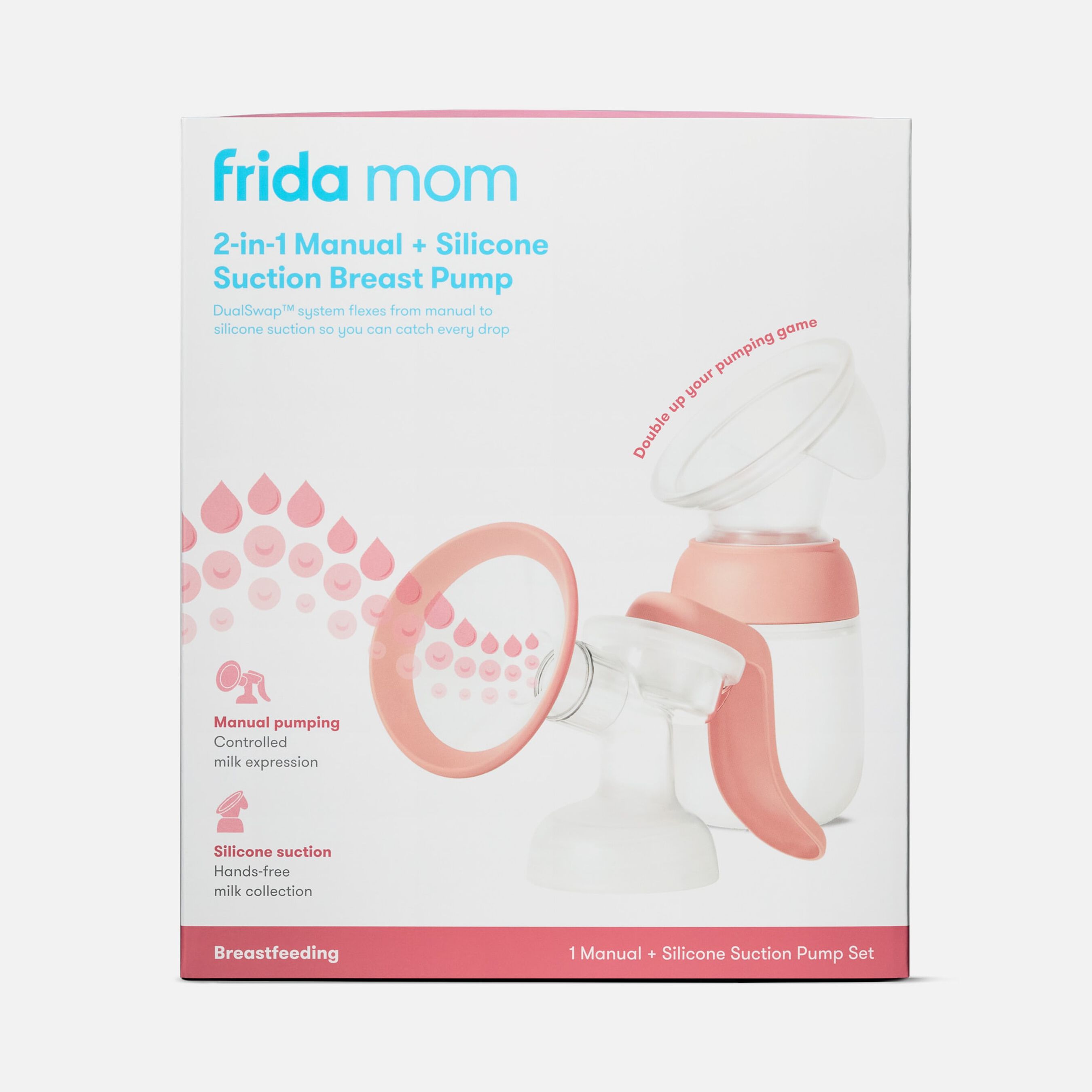 Frida Mom 2-in-1 Manual + Silicone Suction Breast Pump