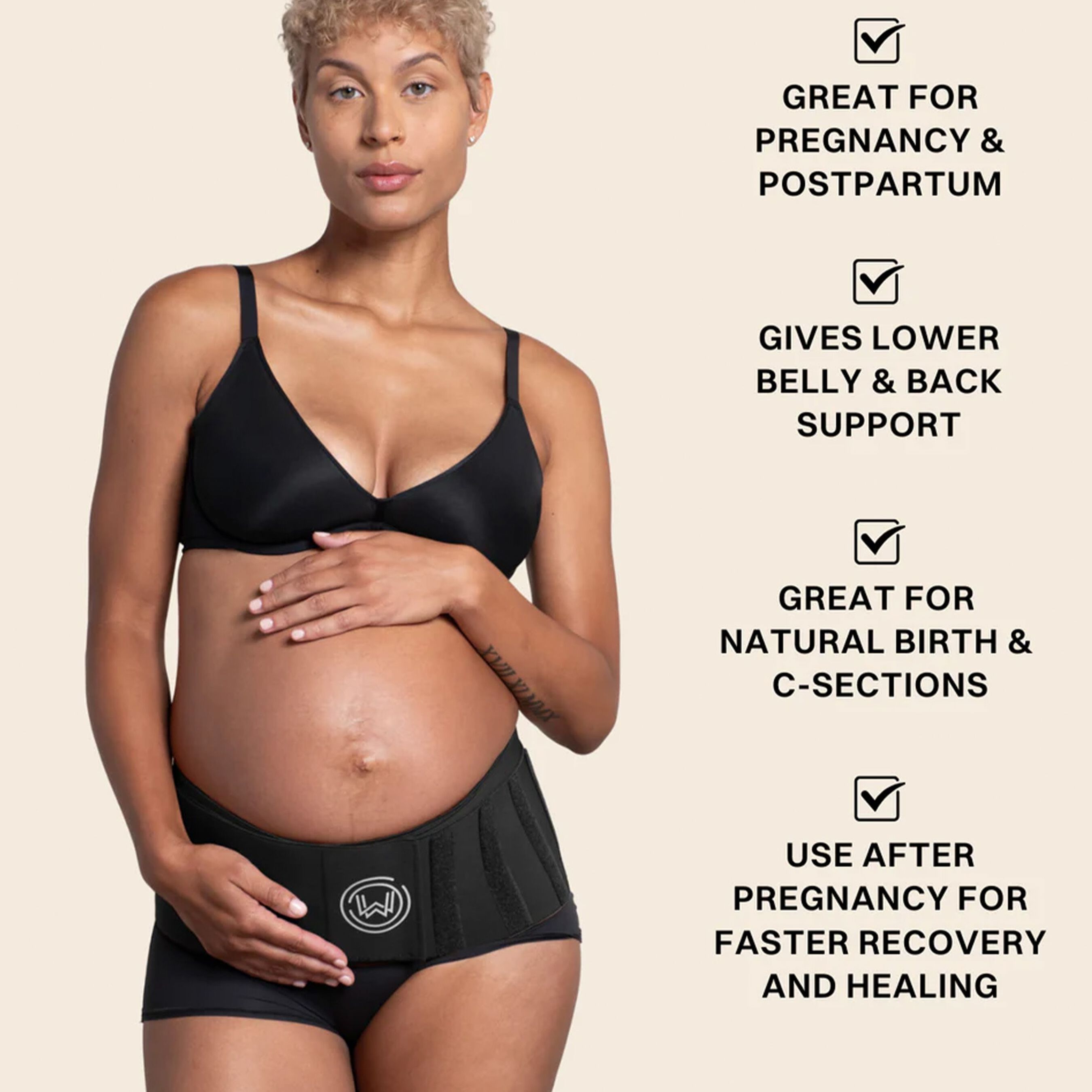 What Waist Maternity Wrap Band, Black