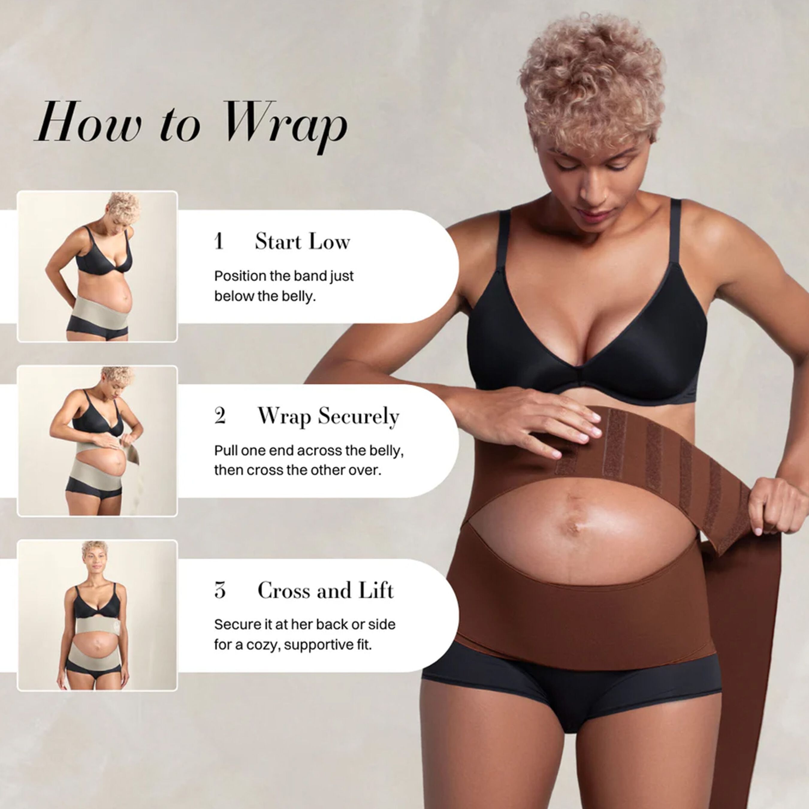 What Waist Maternity Wrap Band, Black