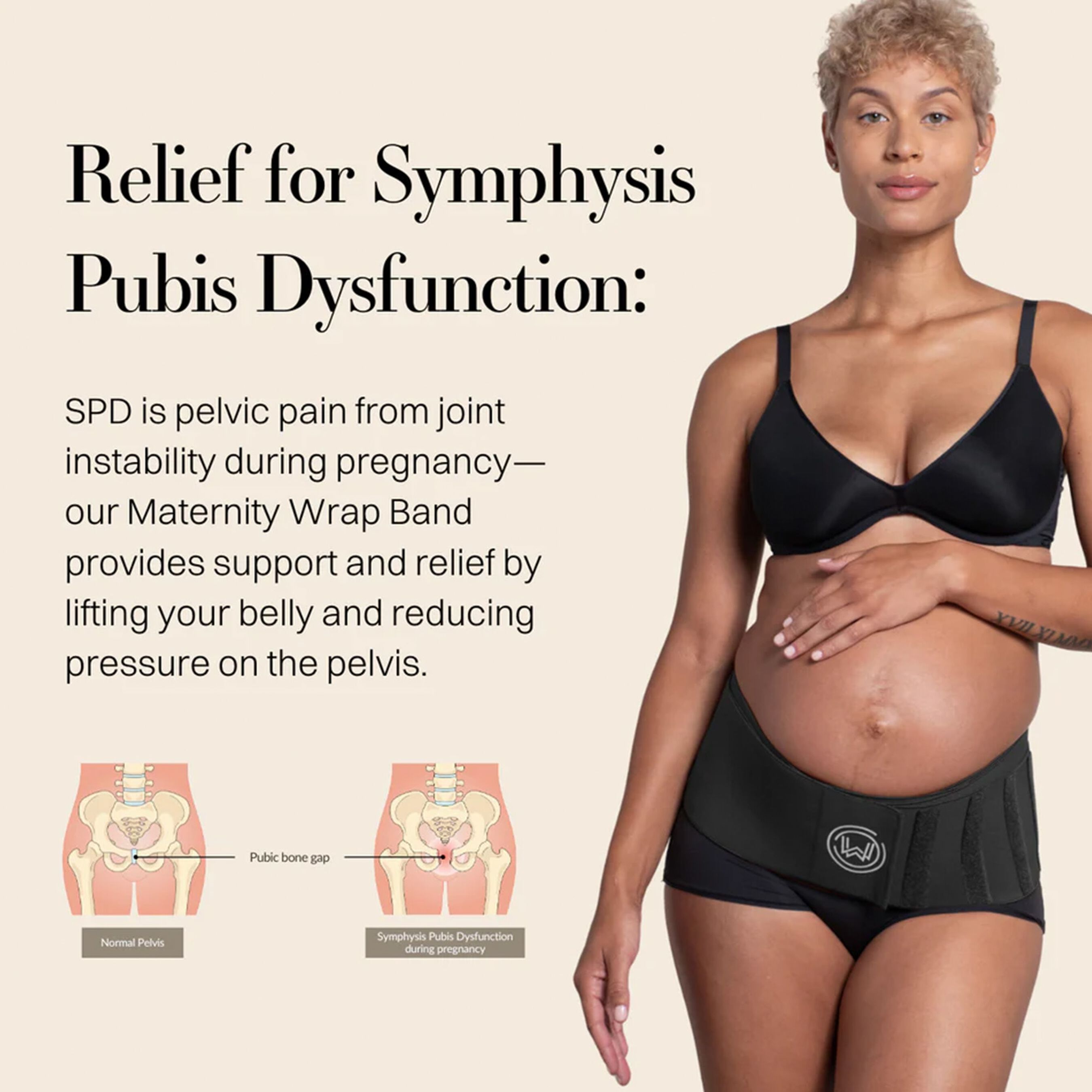 What Waist Maternity Wrap Band, Black