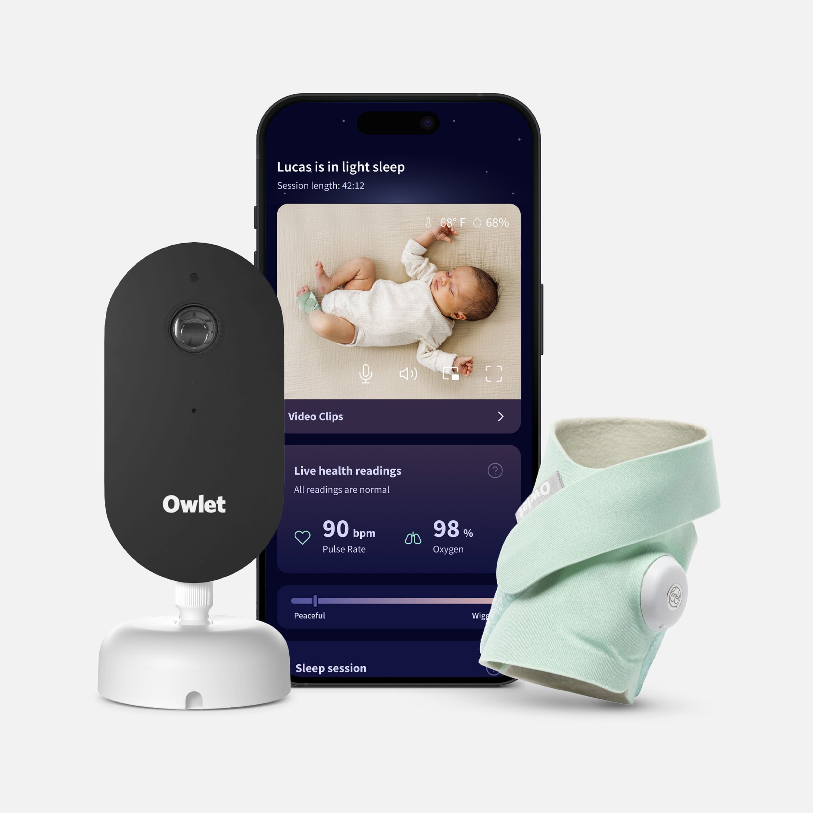 Owlet Dream Duo™ Smart Baby Monitoring System, 3rd Generation, Mint