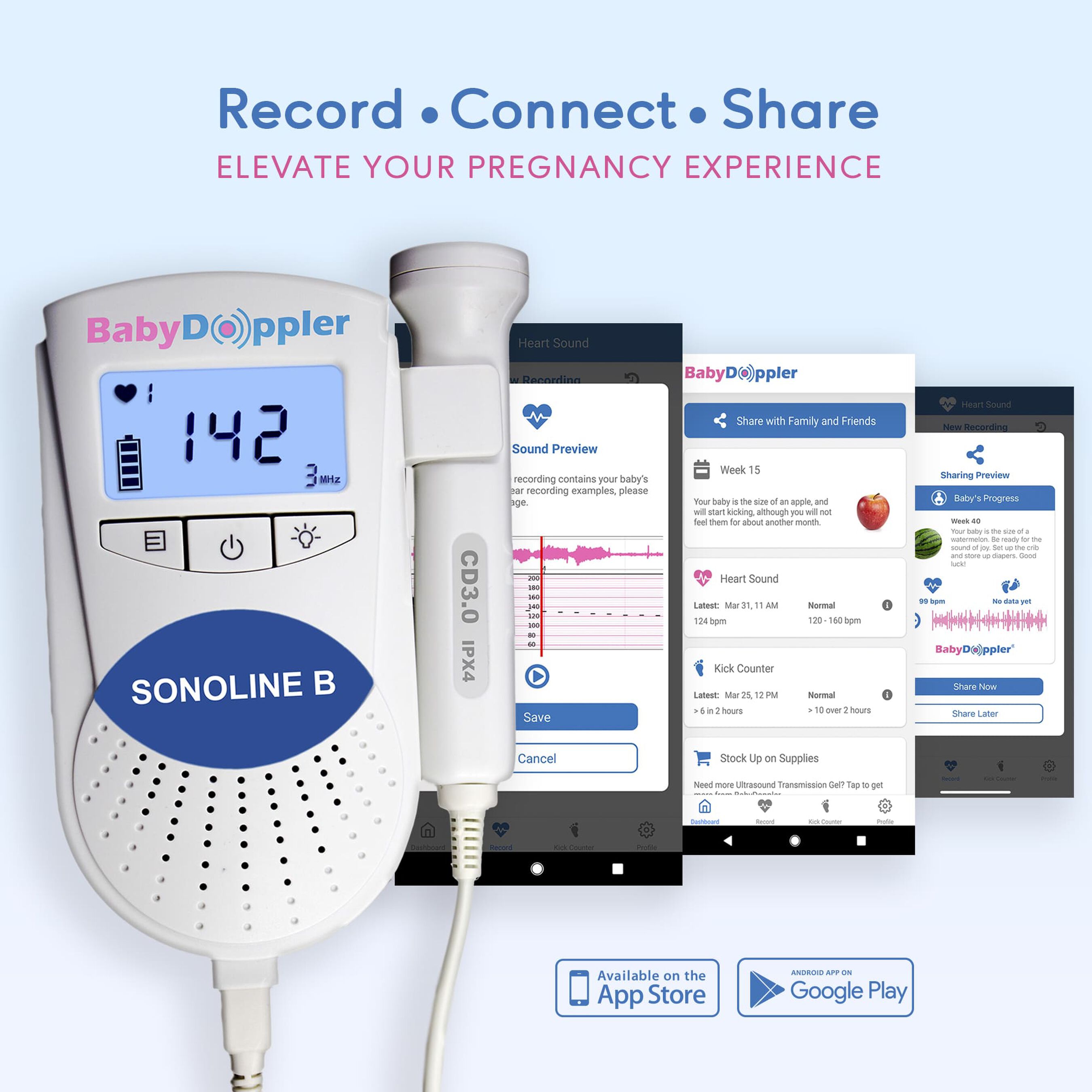 Baby Doppler Sonoline B Plus Water-Resistant Fetal Doppler