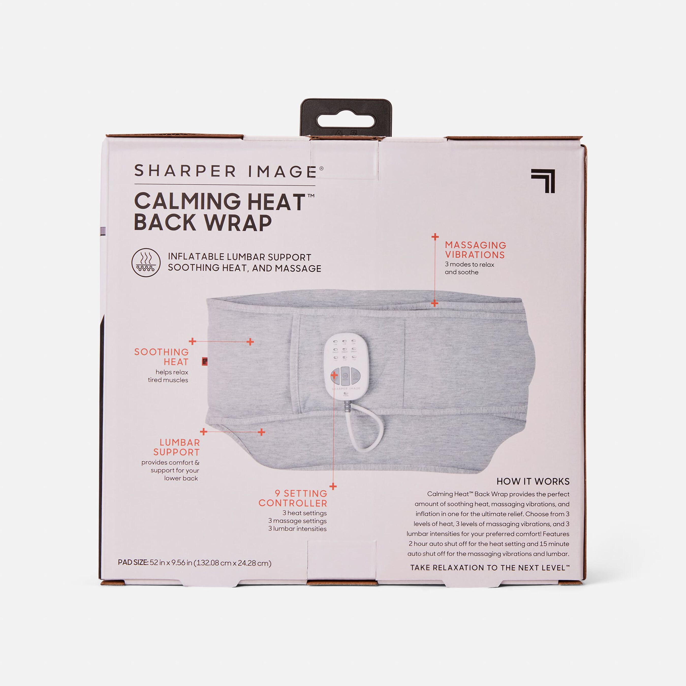 Sharper Image Calming Heat Back Wrap
