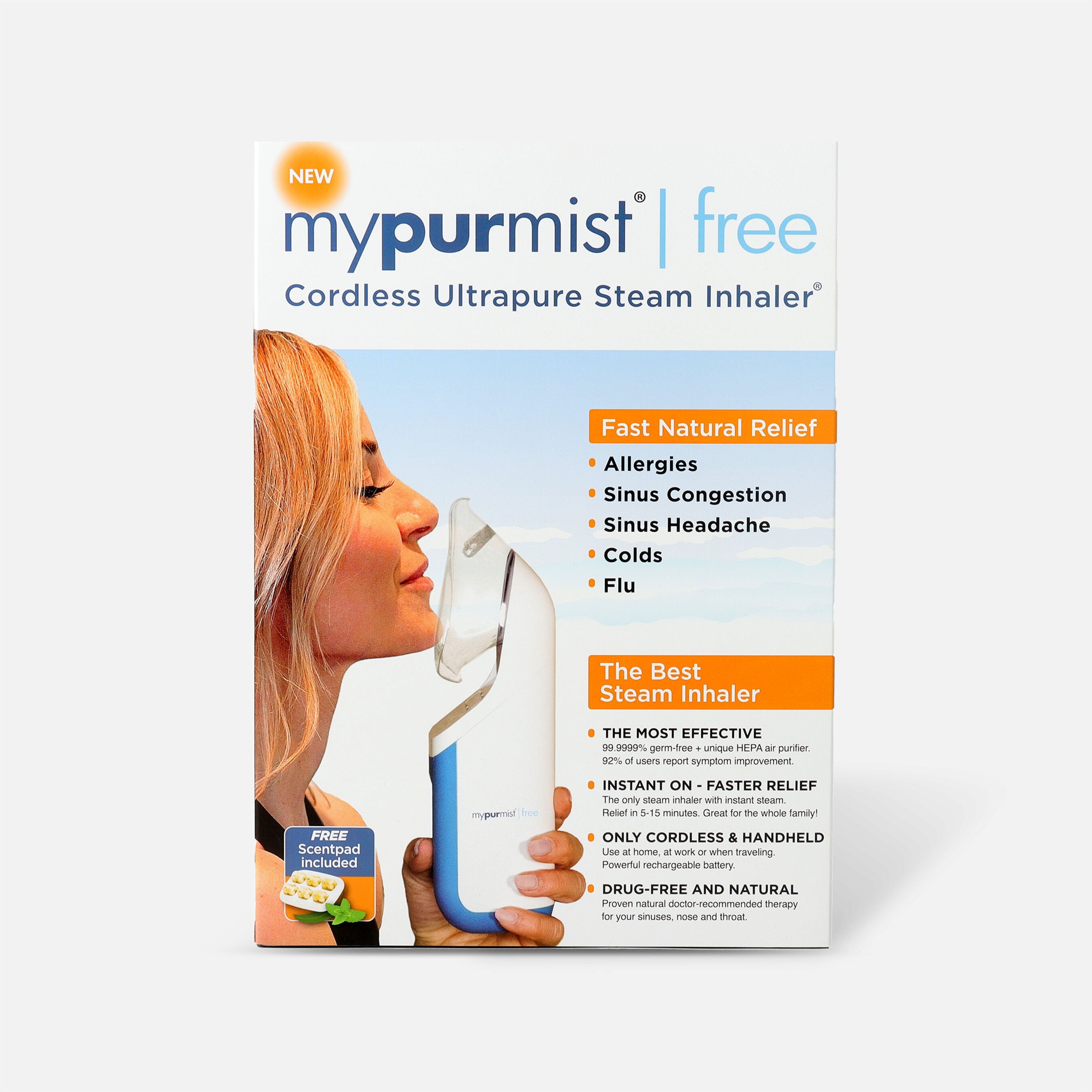 MyPurMist Free Cordless Ultrapure Steam Inhaler