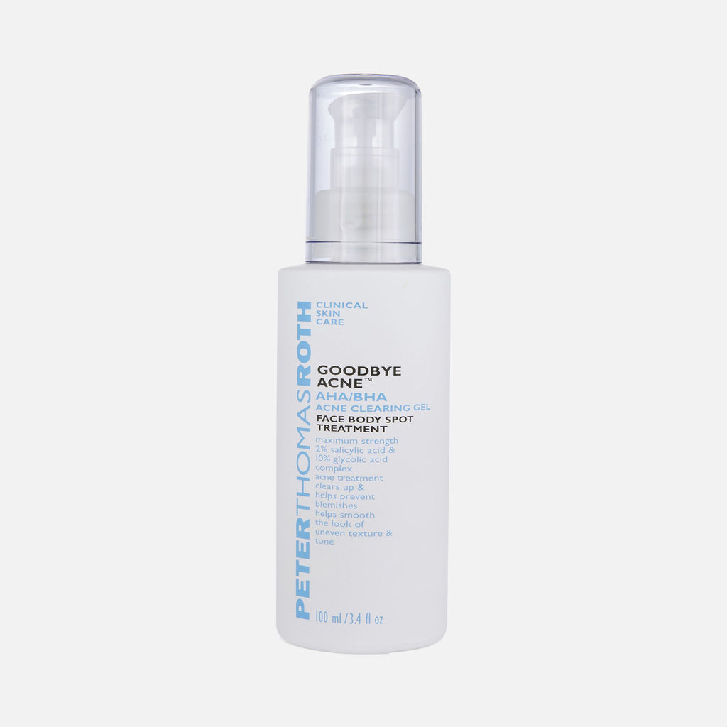 Peter Thomas Roth Goodbye Acne AHA/BHA Acne Clearing Gel Face Body Spot Treatment, 3.4 oz.