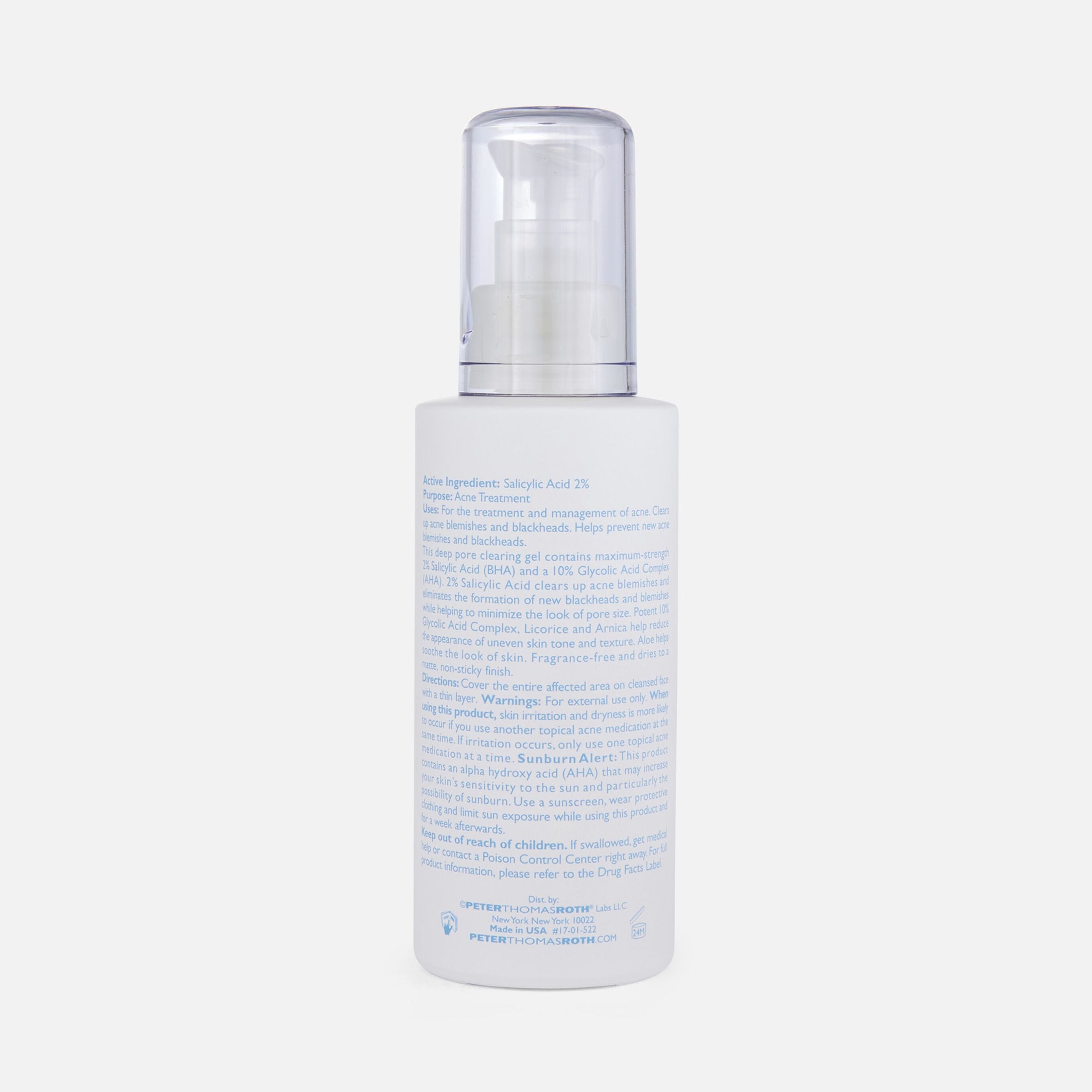 Peter Thomas Roth Goodbye Acne AHA/BHA Acne Clearing Gel Face Body Spot Treatment, 3.4 oz.