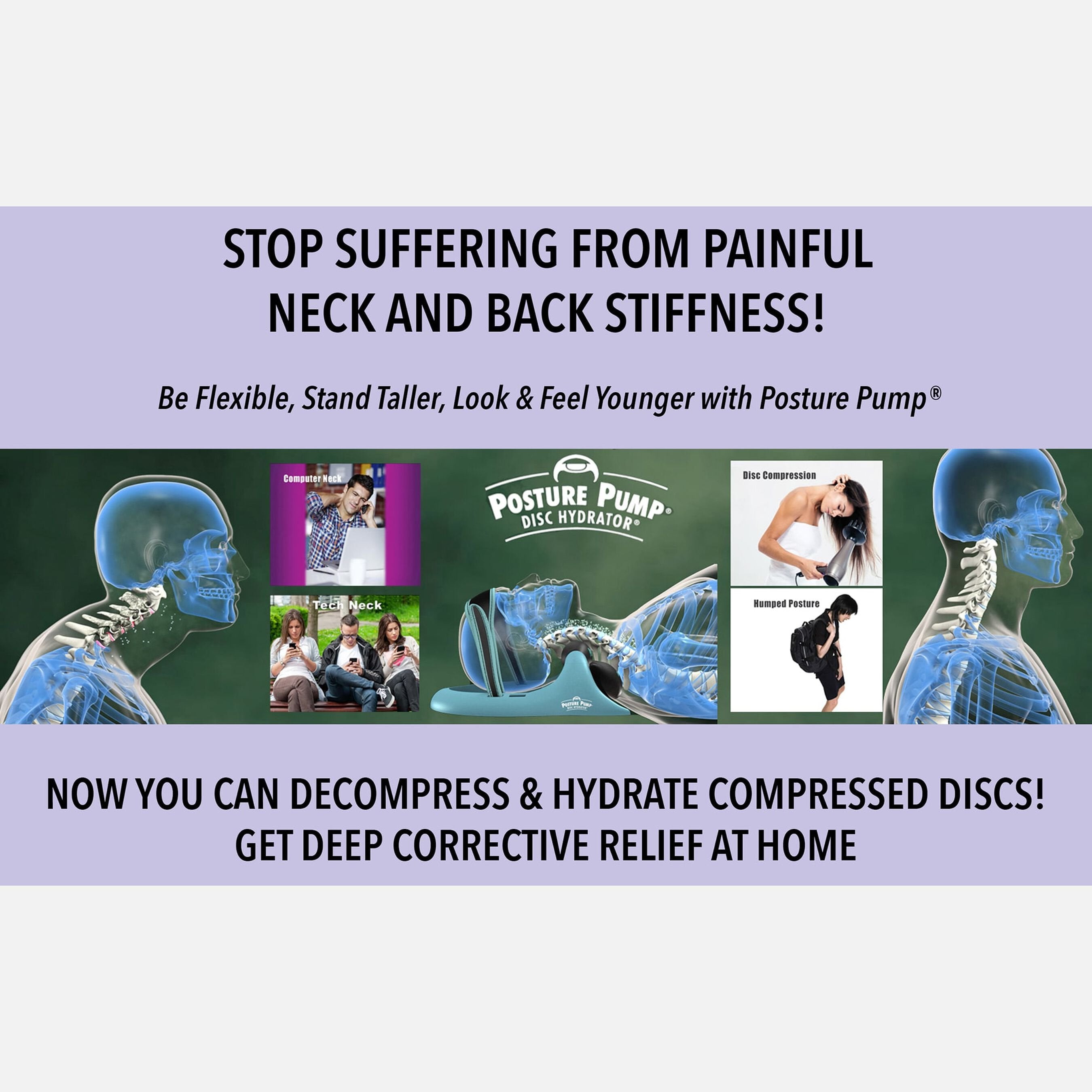 Posture Pump® Dual Disc Hydrator®, Relieves Neck Pain, Model 1400-D