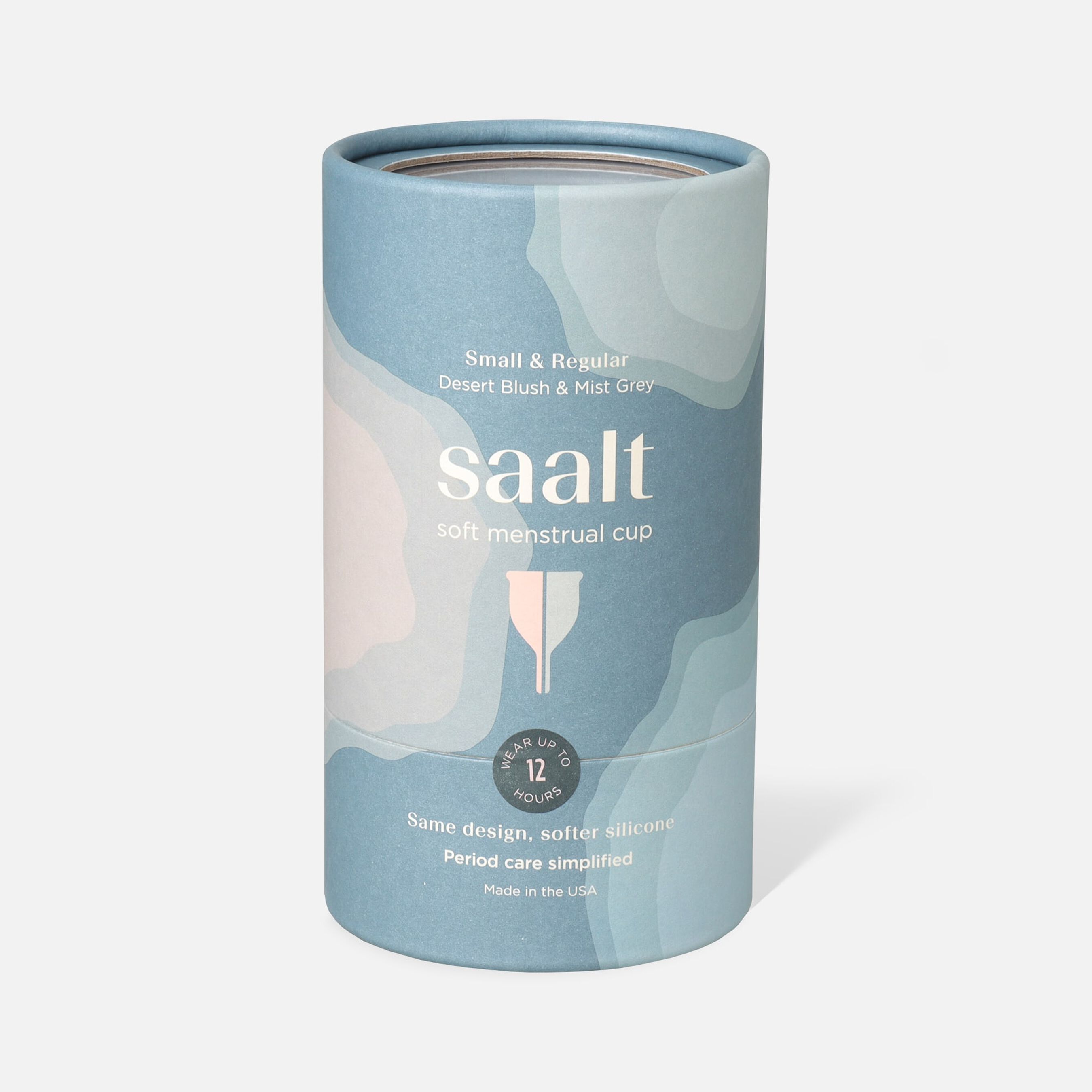 Saalt Soft Menstrual Cup, Duo Pack, Desert Blush, Small and Mist Grey, Regular